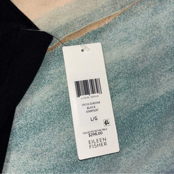 Eileen Fisher Culotte Cotton Stretch Jersey Sleeveless Wide Leg Jumpsuit Black L - Picture 5 of 8